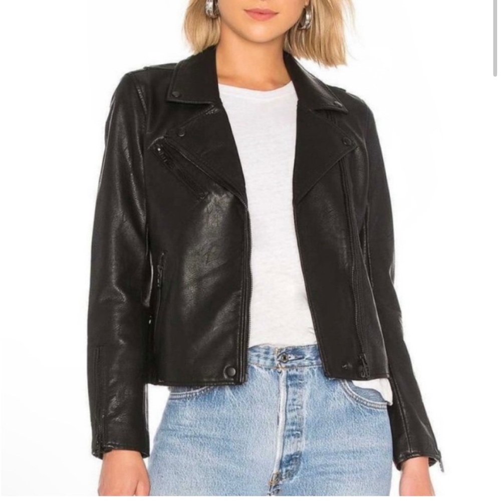 Blank NYC Onyx Vegan Faux leather jacket size L